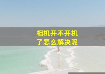 相机开不开机了怎么解决呢