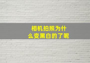 相机拍照为什么变黑白的了呢