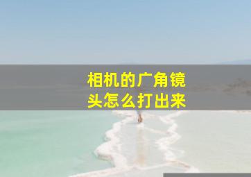 相机的广角镜头怎么打出来