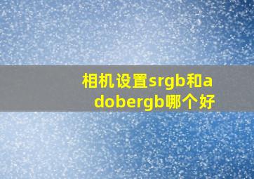 相机设置srgb和adobergb哪个好