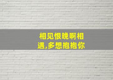 相见恨晚啊相遇,多想抱抱你