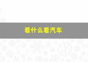 看什么看汽车