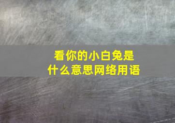 看你的小白兔是什么意思网络用语