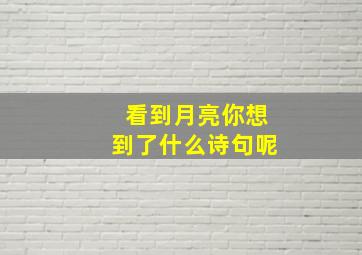 看到月亮你想到了什么诗句呢