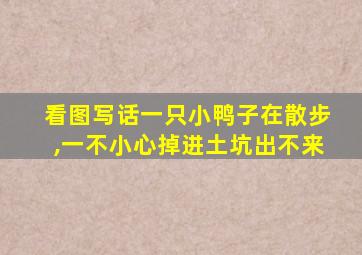 看图写话一只小鸭子在散步,一不小心掉进土坑出不来