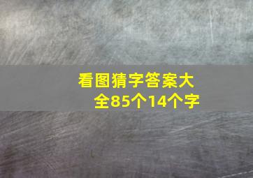 看图猜字答案大全85个14个字