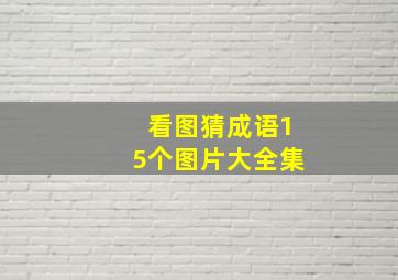 看图猜成语15个图片大全集