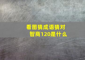 看图猜成语猜对智商120是什么