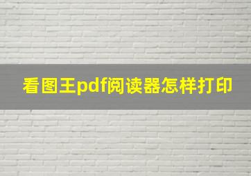 看图王pdf阅读器怎样打印