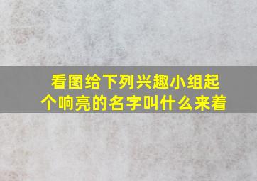 看图给下列兴趣小组起个响亮的名字叫什么来着