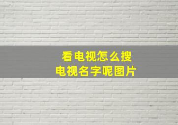 看电视怎么搜电视名字呢图片