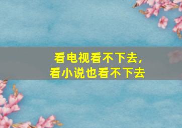 看电视看不下去,看小说也看不下去