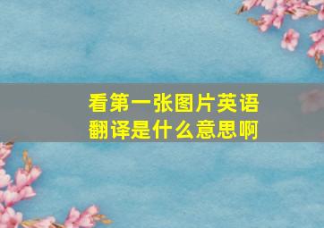 看第一张图片英语翻译是什么意思啊