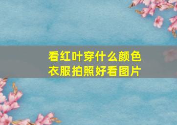 看红叶穿什么颜色衣服拍照好看图片