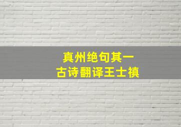 真州绝句其一古诗翻译王士禛