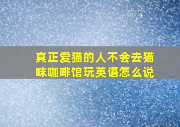 真正爱猫的人不会去猫咪咖啡馆玩英语怎么说