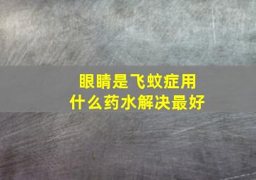 眼睛是飞蚊症用什么药水解决最好