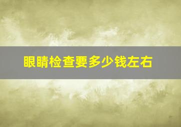 眼睛检查要多少钱左右