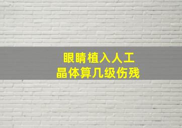 眼睛植入人工晶体算几级伤残