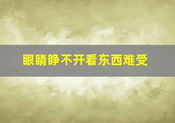 眼睛睁不开看东西难受