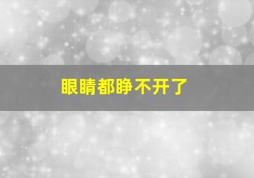 眼睛都睁不开了