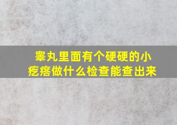 睾丸里面有个硬硬的小疙瘩做什么检查能查出来