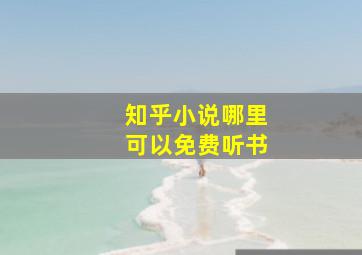 知乎小说哪里可以免费听书