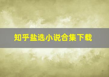 知乎盐选小说合集下载