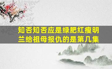 知否知否应是绿肥红瘦明兰给祖母报仇的是第几集