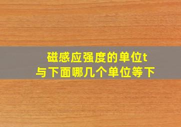 磁感应强度的单位t与下面哪几个单位等下