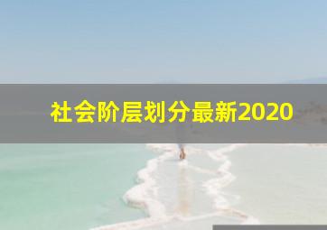 社会阶层划分最新2020