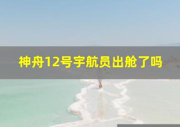 神舟12号宇航员出舱了吗