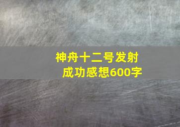 神舟十二号发射成功感想600字