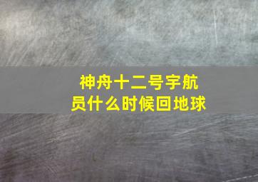 神舟十二号宇航员什么时候回地球