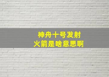 神舟十号发射火箭是啥意思啊