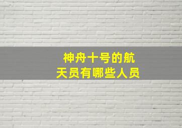 神舟十号的航天员有哪些人员