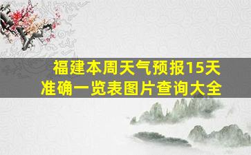 福建本周天气预报15天准确一览表图片查询大全