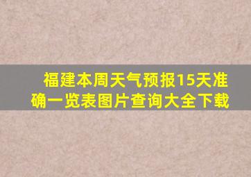 福建本周天气预报15天准确一览表图片查询大全下载