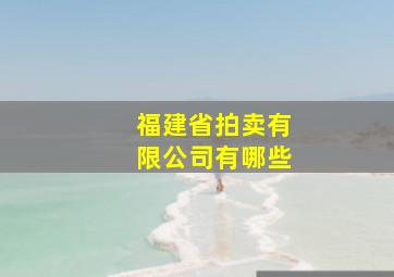 福建省拍卖有限公司有哪些