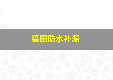 福田防水补漏