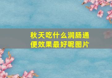 秋天吃什么润肠通便效果最好呢图片