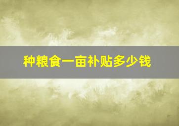 种粮食一亩补贴多少钱