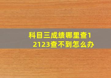 科目三成绩哪里查12123查不到怎么办