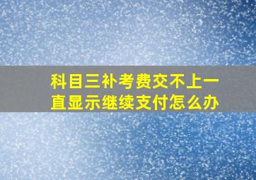 科目三补考费交不上一直显示继续支付怎么办