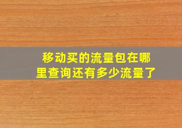 移动买的流量包在哪里查询还有多少流量了