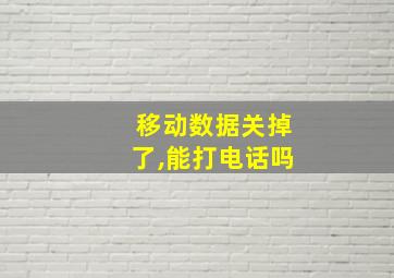 移动数据关掉了,能打电话吗