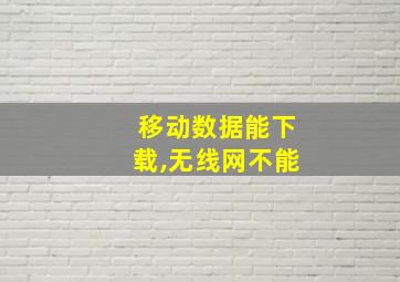 移动数据能下载,无线网不能