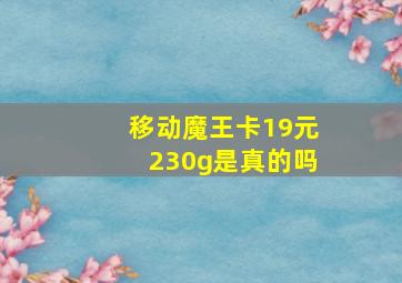 移动魔王卡19元230g是真的吗