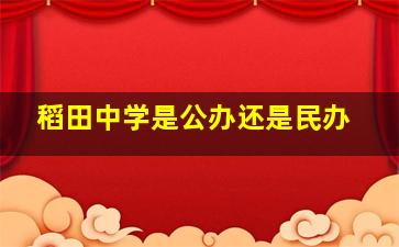 稻田中学是公办还是民办