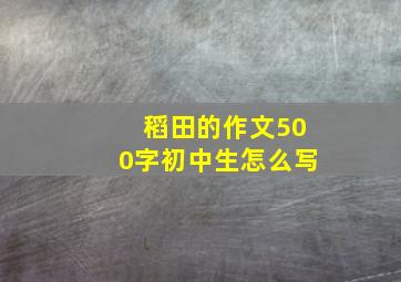 稻田的作文500字初中生怎么写